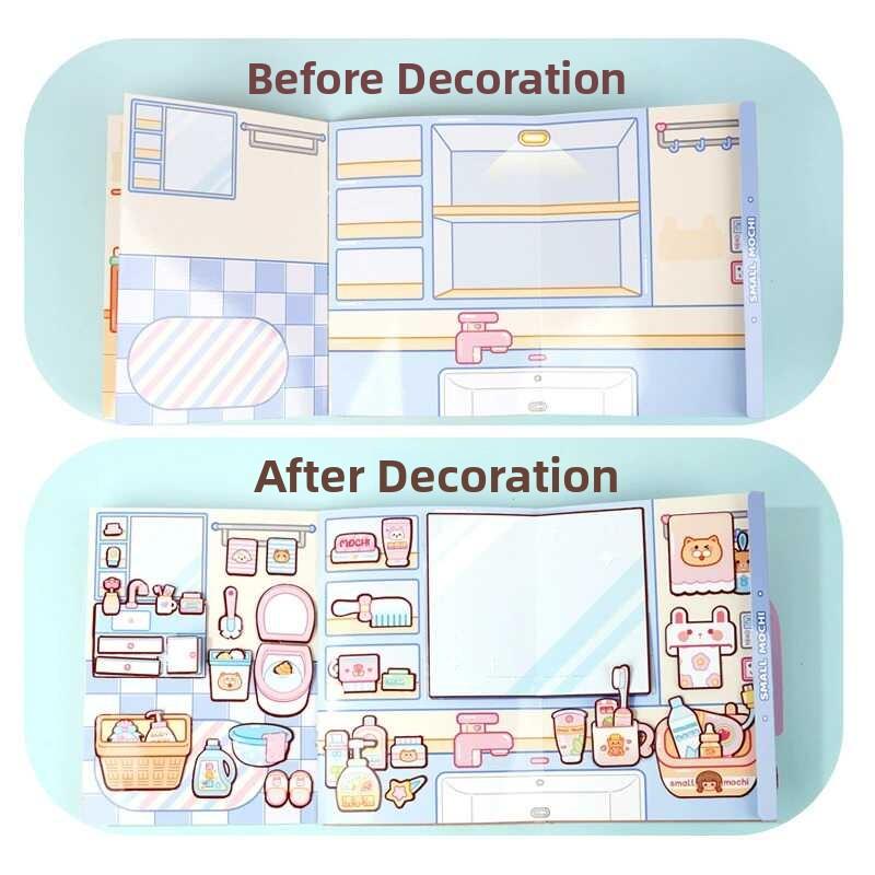 Small Mochi Quiet Book Ancient Style Dress-Up Stickers 3D Book DIY Toys for Girls Changeable Costume Puzzle Book