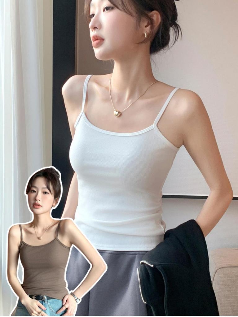 U Neck Knit Tank Top Straps Crop Tops Women Summer Camis Solid Color Yoga Camisole Fashion SportsTube Female Sleeveless Cropped Y2K Girl Clothes