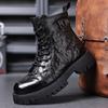 Winter First Layer Sheepskin Martin Boots Men's High-top Cotton Shoes Genuine Leather Men's Locomotive Boots Velvet Warm Trend Men's Shoes