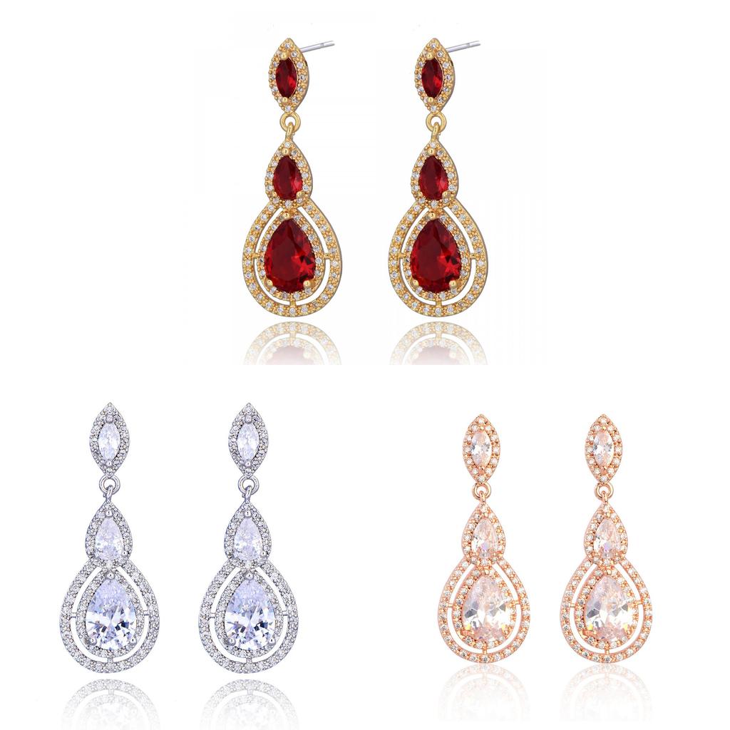 Elegant Water Drop Zircon Earrings For Women With Sparkling Cubic Zirconia And Highend Style
