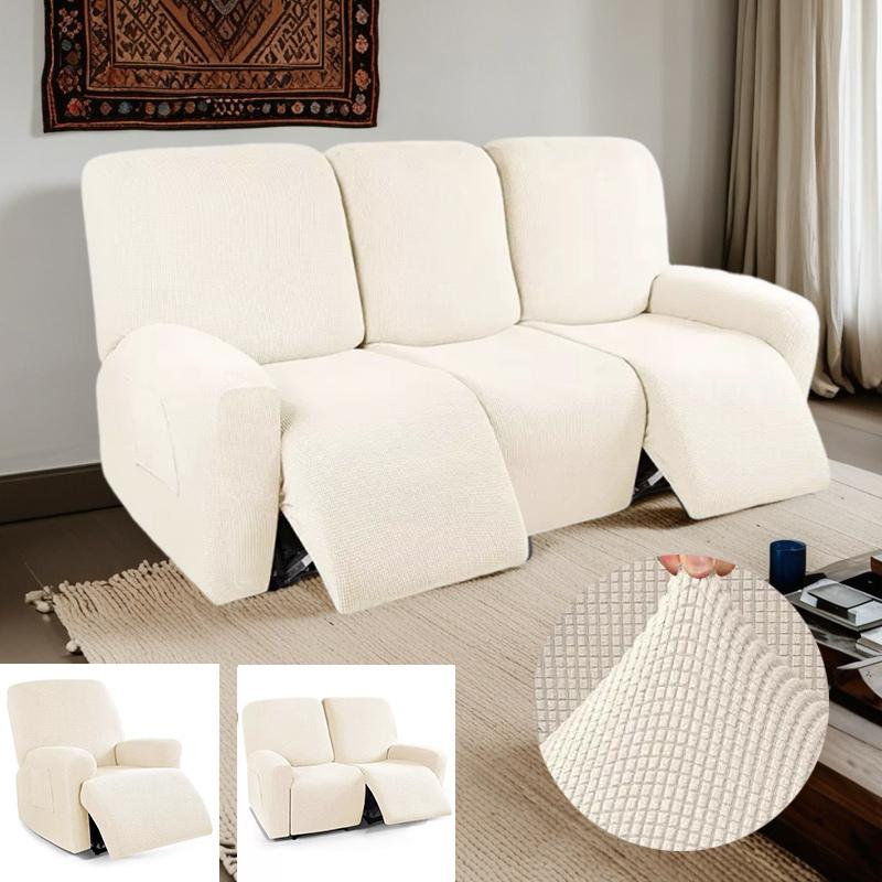 1/2/3seater Recliner Sofa Covers for Living Room Stretch Jacquard Washable Armchairs Slipcover Couch Cover Protects Furniture