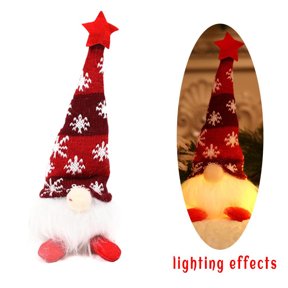 

Різдвяна безлика лялька-гном, прикраси, світлодіодне світло, плюшеві вироби для в’язання, підвіски, різдвяні прикраси для дому, подарунок для дітей 20x8cm