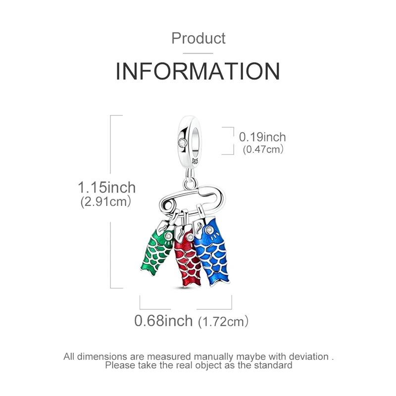 Japan Koinobori Charms Copper Colorful Fish Dangle Pendant Fit Bangle Bracelet Necklace Diy Jewelry