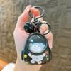 Cute Bear Bag Small Night Light Keychains Kawaii Bags Hang Web Celebrity Atmosphere Light Key Chain
