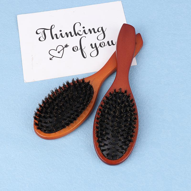 Boar Bristle Hair Brush Women Combs For Hair Wood Hairbrush Detangle Straightener Brush Hair Comb Barber Accessories