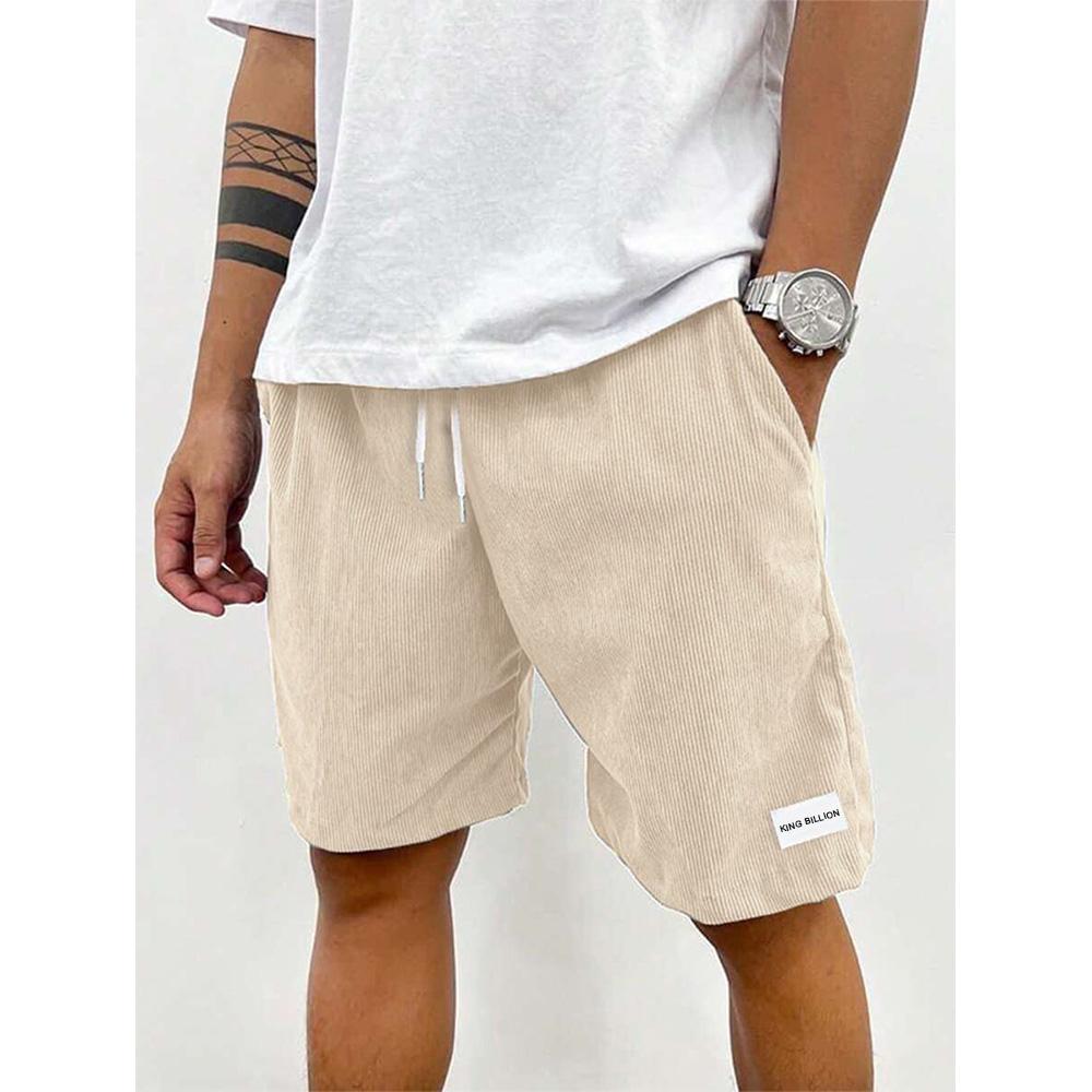 Summer Men Corduroy Sweatpants Casual Shorts Men's Beach Shorts Basketball Short Trousers Solid Color Label Sportswear Men