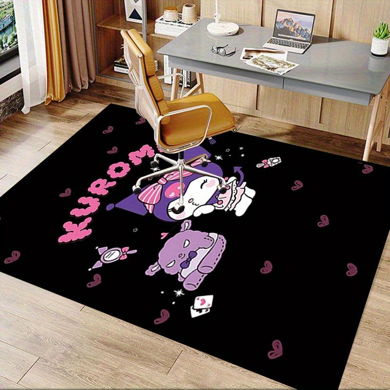 Office Rug Kuromi, Cute Anti-Slip Rug, Machine Washable for Living Room, Bedroom, Office, Multiple Sizes, Bedroom Mat, Decorative Mat, Durable Mat, Li