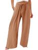 Bohemian Solid Color Drawstring Beach Pants - New Loose Casual Trousers