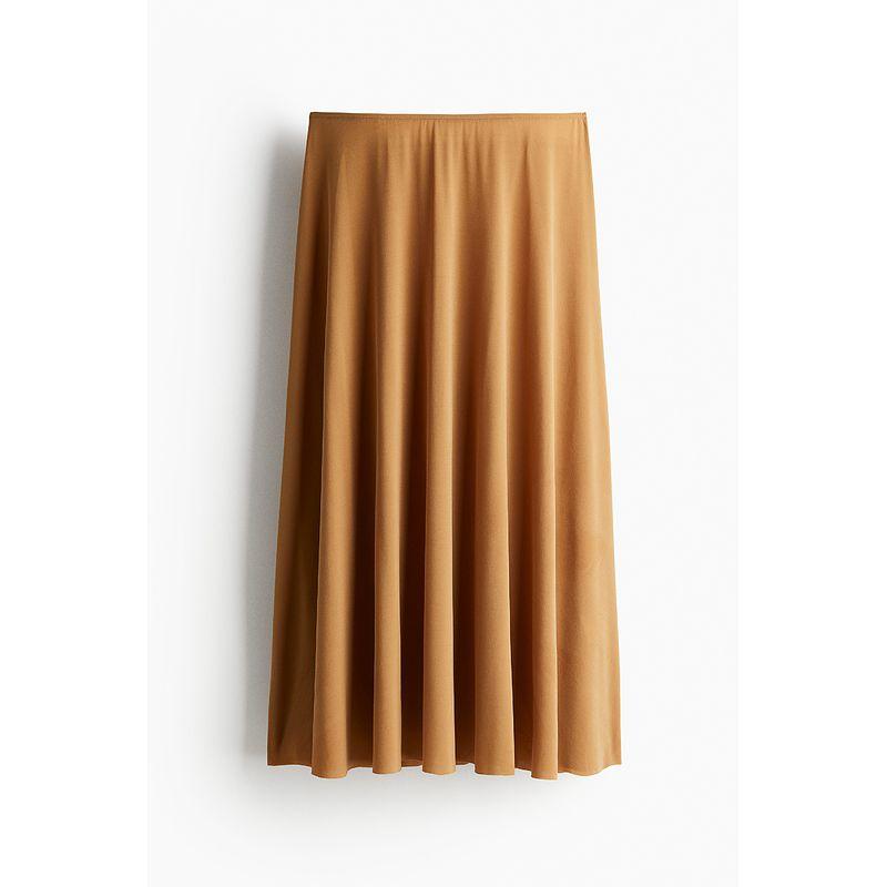 

HM Women s Skirt 2025 Fall New Arrival Loose Elastic Waist High Waist Simple A- line Midi Skirt 1264874