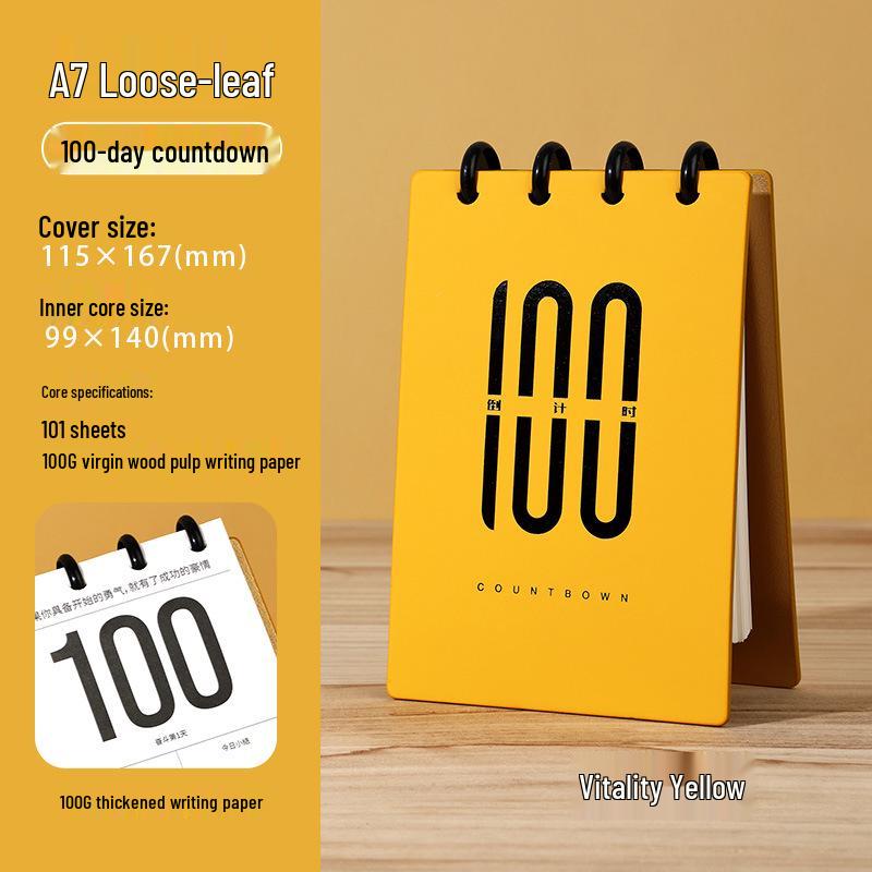 Kajie Gaokao 100-Day Countdown Calendar Book - Customizable, Detachable, & Writable for Students