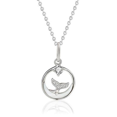 925 Silber Halskette Temperament Natürliche Muschel Perlmutt Weiblich Sterling Silber Eingelegt Zirkon Meerjungfrau Schlüsselbein Kette