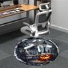1pc Haunted House Scene Chair Carpet for Office, Round Polyester Mat, Indoor Decor for Office, Easycare Fabric, Washable Non-slip Area Carpet