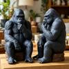 3D‑Printed Thinking Gorilla Ornament, Meditating Sitting Ape Decor, Gift for Home Bookshelf & Office Desktop Decoration