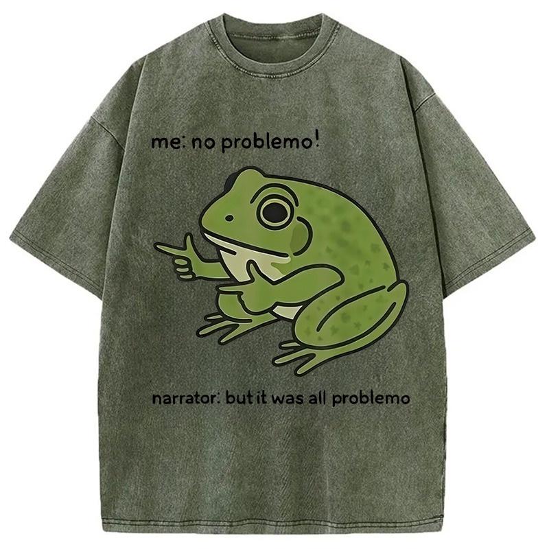 Men's Casual Loose Hiphop T-shirts Summer Short Sleeve O-neck Unisex Tees Holiday Chic Stupid Frog Meme Washed Acid Tunics