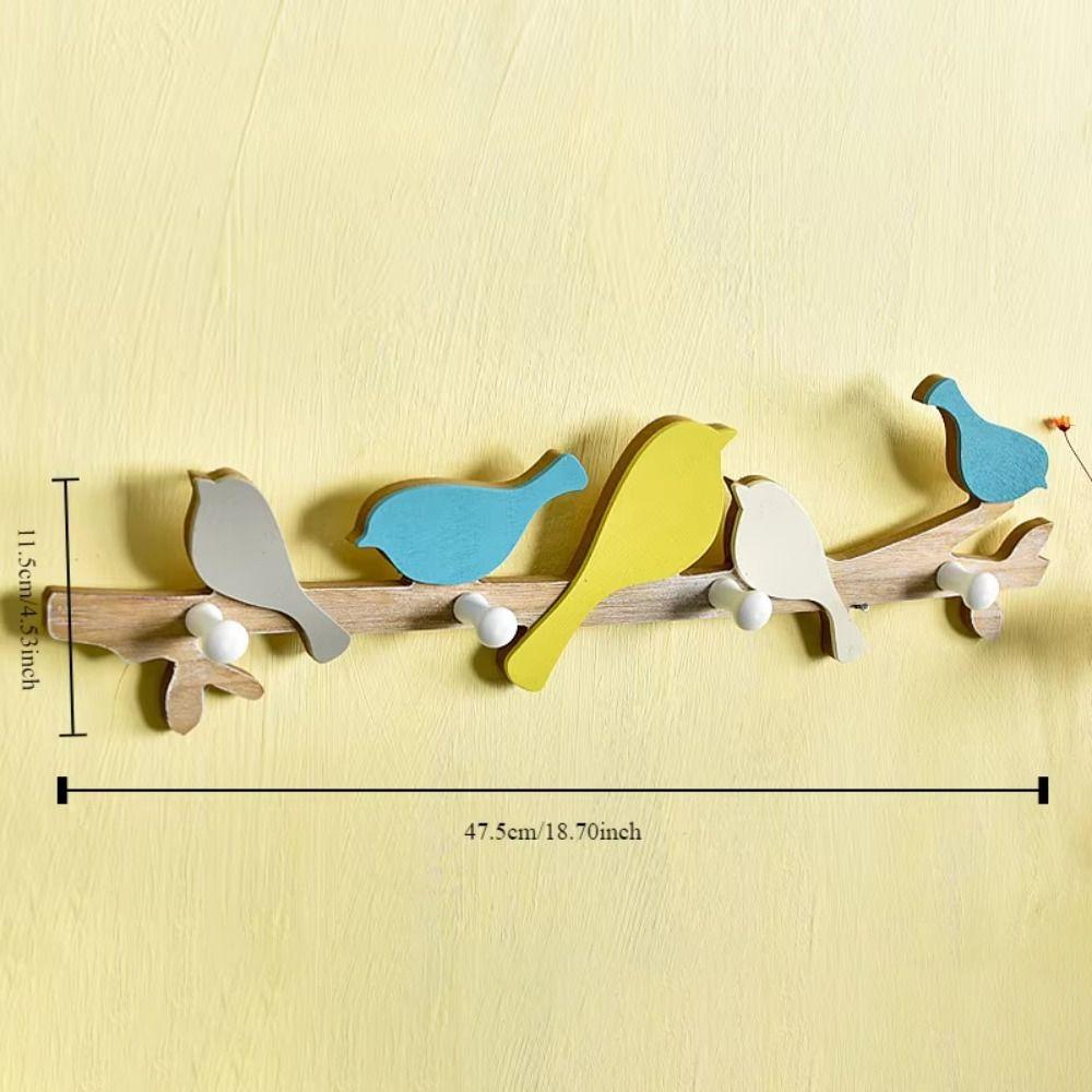 Creative Bird Shape Wall Hooks 4 Hooks Closet Organizer Holder Clothes Coat Hooks Kitchen Supplies