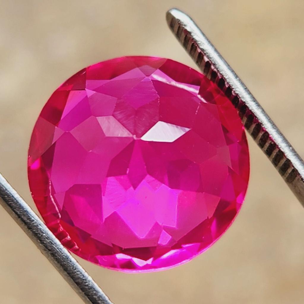 18 mm Natural Flawless Ceylon Padparadscha Sapphire Round Cut Gemstone