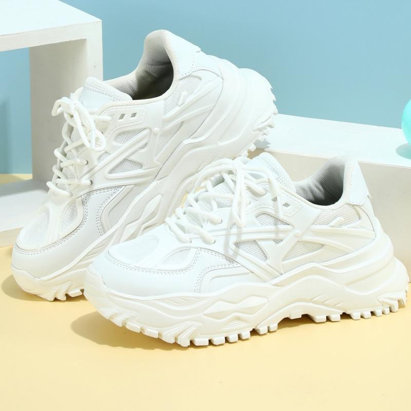 

Модные женские кроссовки на платформе, легкие нескользящие кроссовки, эластичная женская уличная тренировочная обувь с увеличенной высотой, большие размеры 37