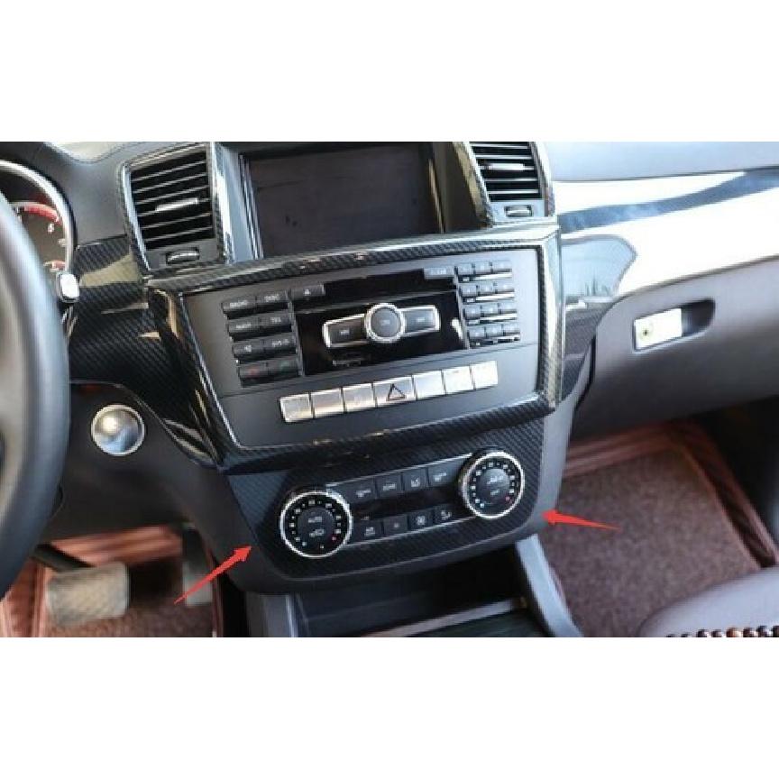 For Benz GL ML Car Central AC Button Control ABS Carbon Fiber Cover Trim 2012-15