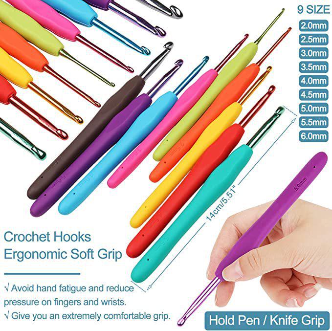 Beginner's 58-Piece Crochet Starter Kit - Complete Set with Portable Wool Knitting Tools