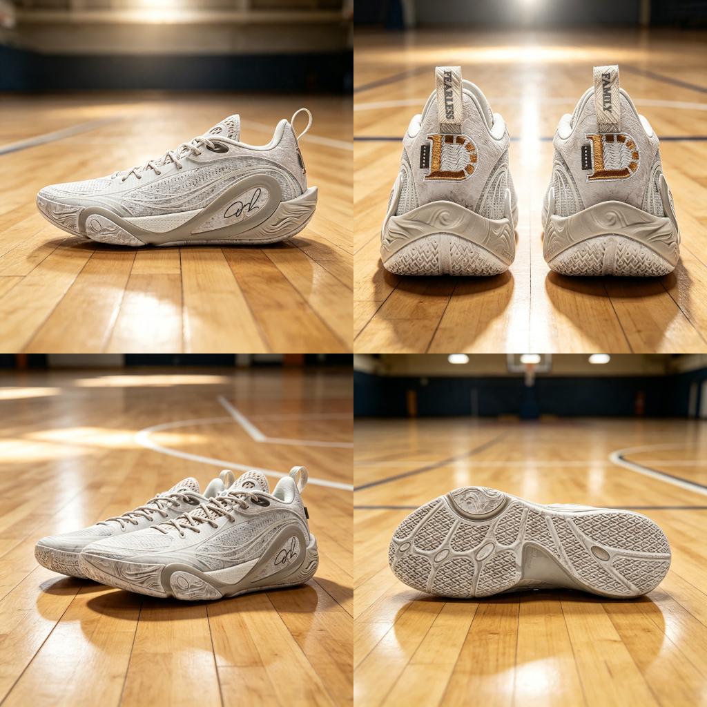 LiNing DLO1 Moon Rock Russell Generáció Könnyű Technológia Stabil Támasztás Párnázás Alacsony Szárú Kosárlabda Cipő Férfi Sneaker Fehér Szürke ABPV009-44