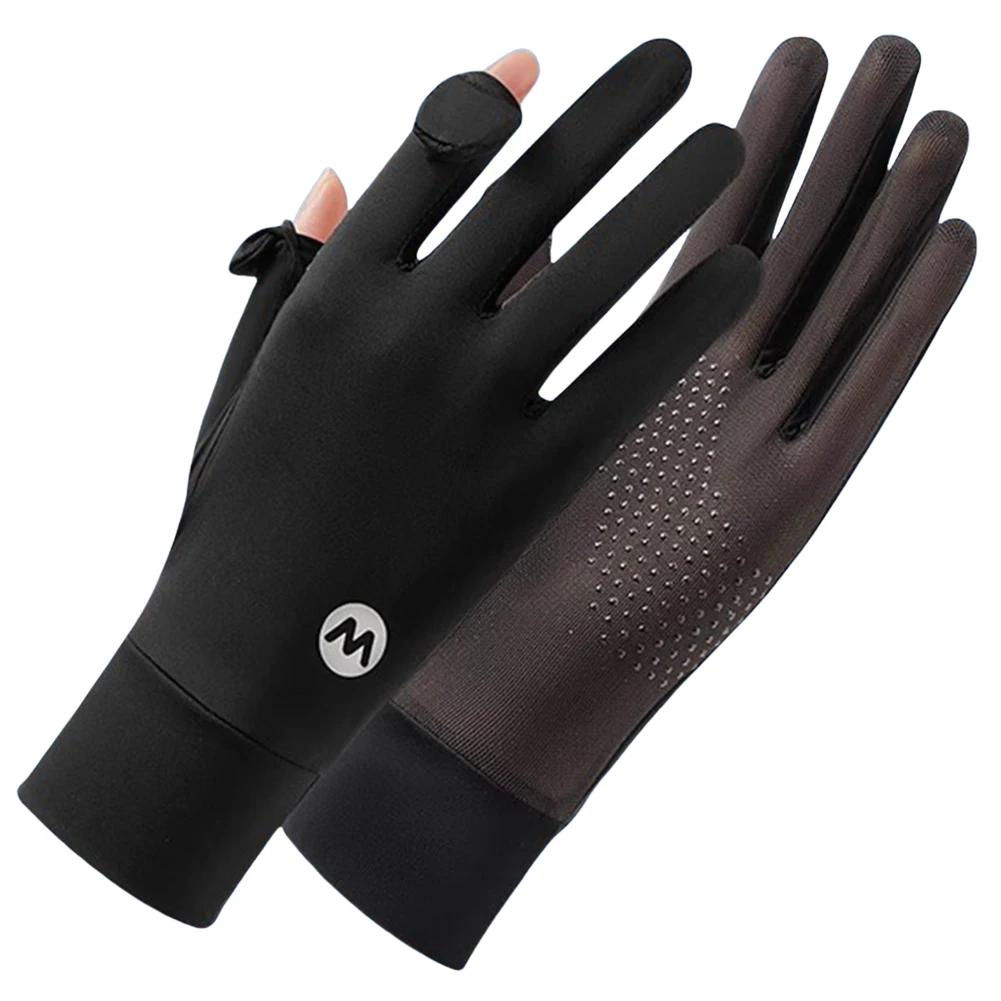 Women UV Sun Protection Gloves Breathable Touchscreen Sunblock Gloves Non Slip Ice Silk Cycling Gloves for Cycling Driving