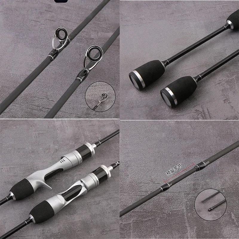 Quick-Adjust Lure Rod Small Bait Finesse System UL Spinning Casting Fishing Rod Carbon Fiber Ultralight 2 Pieces 1.68-1.8m 1-8g For Trout Fishing Rod