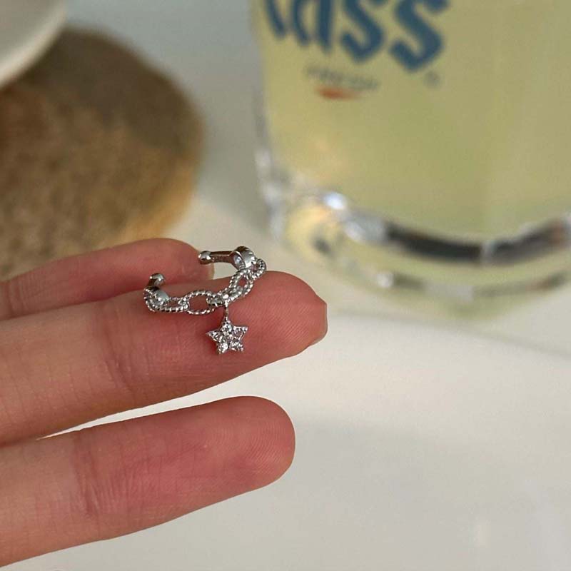 Shining Zircon Star No Piercing Ear Cuff Earrings for Woman Fake Piercing Earcuff Clips Earrings for Women Cuffs Jewelry Gift
