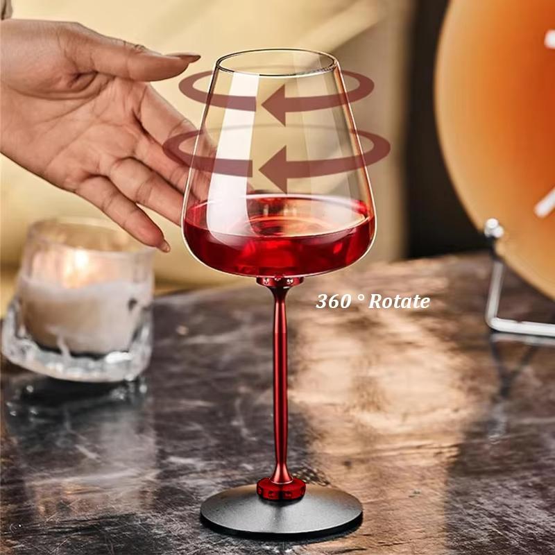 360 Degrees High Speed Rotating Red Wine Glass Handmade High-End Crystal Glass Banquet Wedding Barware