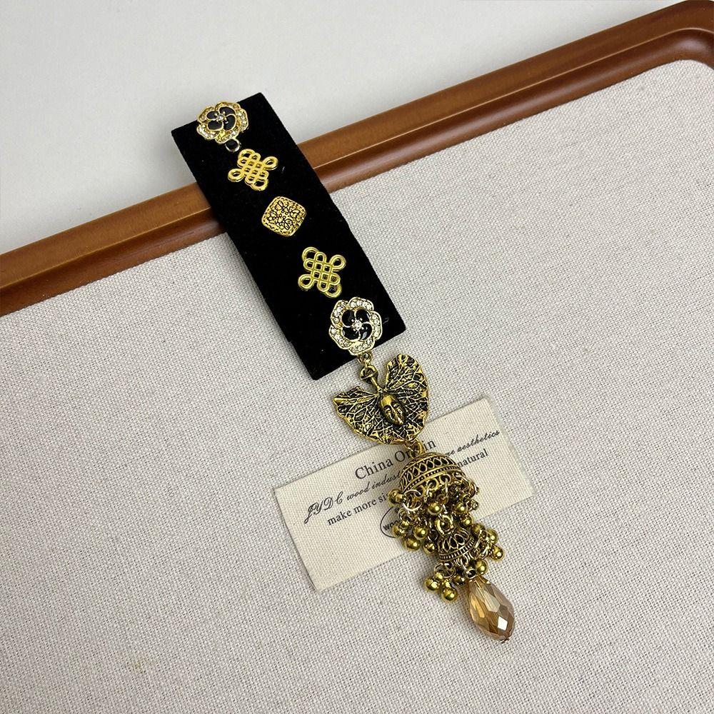 Vintage Ethnic Style Hair Hoop Elegant Chinese Style Side Clip Tassel Bell Hair Clip Women