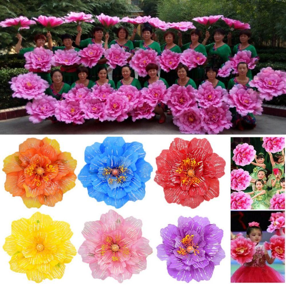 17/20/30/40/50cm Pfingstrosenblumen-Tanz-Requisiten Stoff Kreative Aufführung Kindergarten-Tanzaufführung Bunt