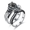 Black Color Skull Women Zircon Punk Rings Women Engagement Ring Jewelry Ring Set