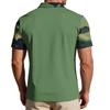 Men's Loose Fit Casual Short Sleeve Polo Shirt with Flag Print and FREEDOM Text Pattern Lightweight Breathable Summer Top