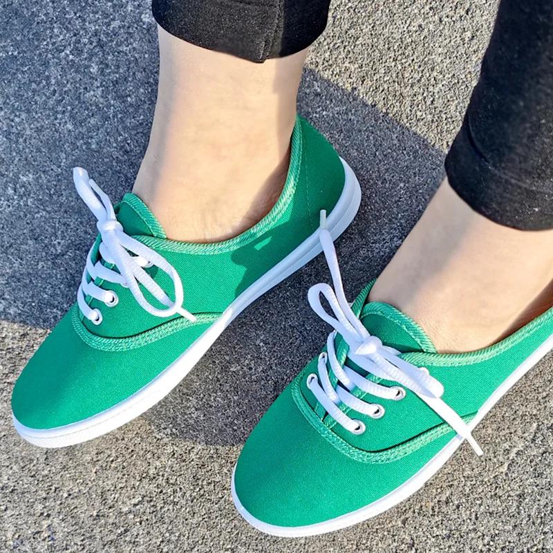 Fashion Couple Canvas Shoes Simple Style Sneaker Outdoor Light Walking Shoes Lace-Up Flats Adolescents Student Casual Canvas Shoes Tenis