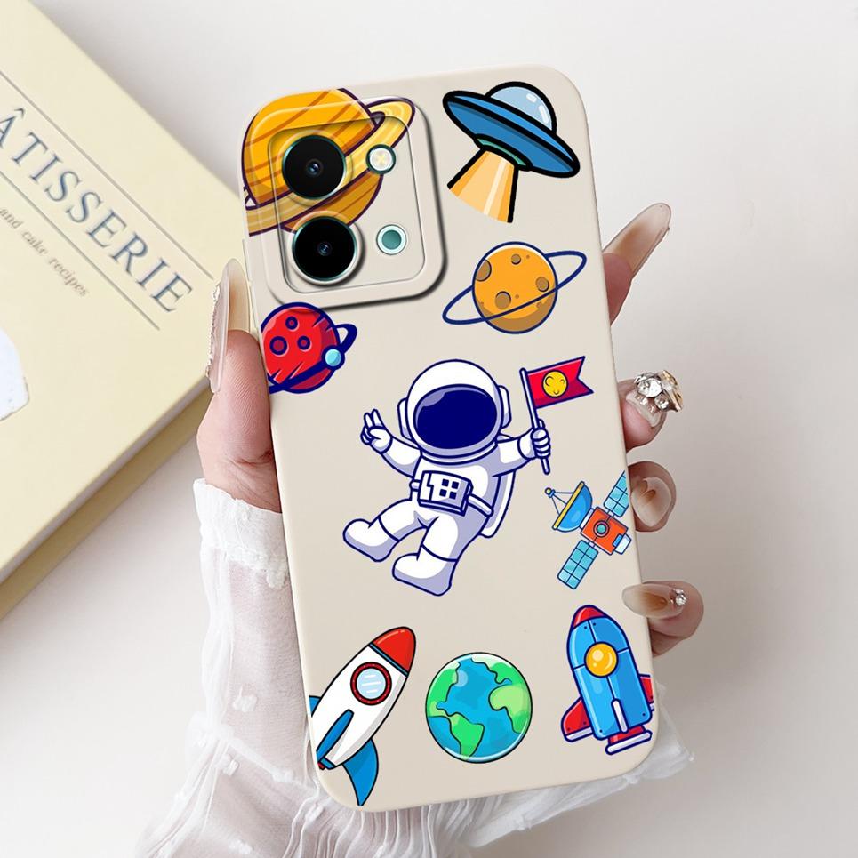 Back Cover For Vivo Y28 4G 5G Vivo Y28s 5G V2352 Soft Silicone Phone Case Dragon Astronaut Black Cat Cartoon Animals Bumper Etui