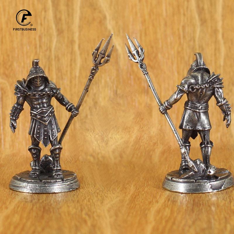 White Brass War Legions Fearless Knight Soldier Models Miniature Figurine Collections Metal Chess Piece Table Game Ornament Gift