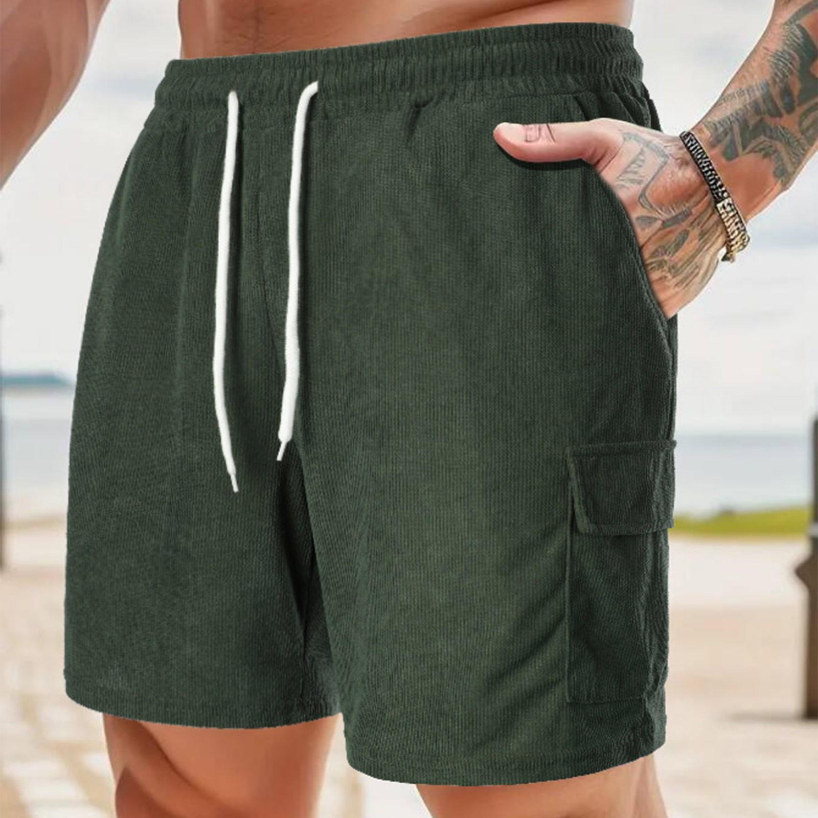 

Мужские летние новые однотонные спортивные брюки, вельветовые минималистичные шорты 5/4 L