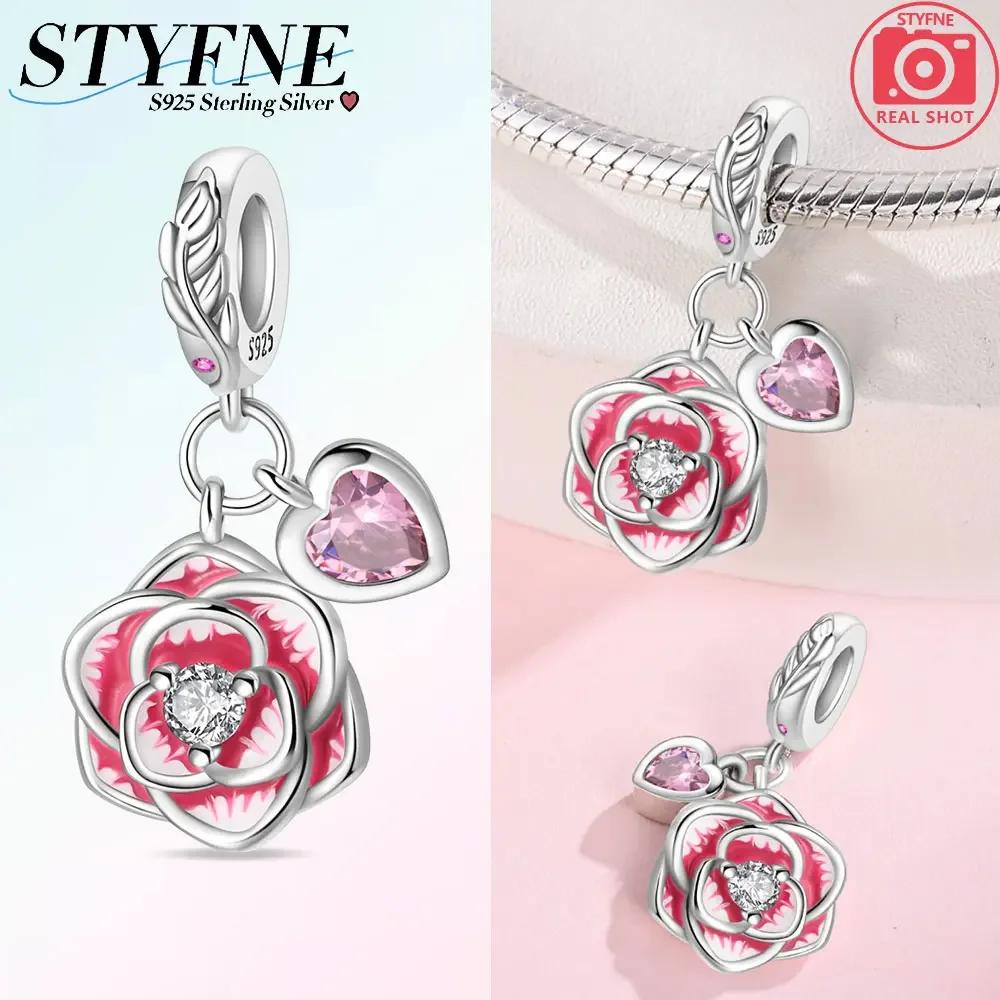 Fit Charms For Original Bracelets Diy Rose Daisy Tulip Charm Beads 100% Copper Jewelry Making Necklace For Women Gift