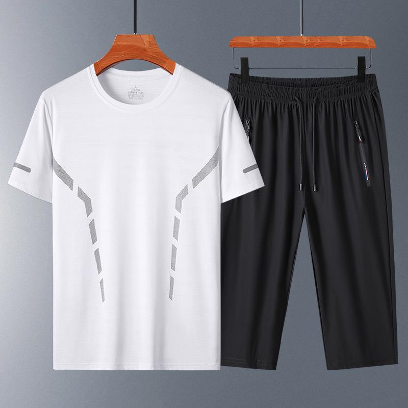 

Men s Ruffled Short Sleeve and Shorts Set 5XL