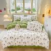 Girl Heart Fresh Small Floral Bedding Four-piece Set Washed Cotton Dormitory Bed Single Three-piece Set