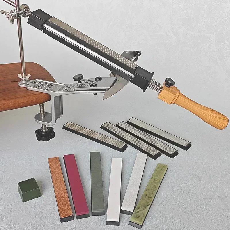 Manuelles Schleifgerät mit festem Winkel, drehbarer Winkel einstellbar, Schärfen, Diamant, scharfe Schneide, Klemme, Tischhalterung, Küchenwerkzeuge