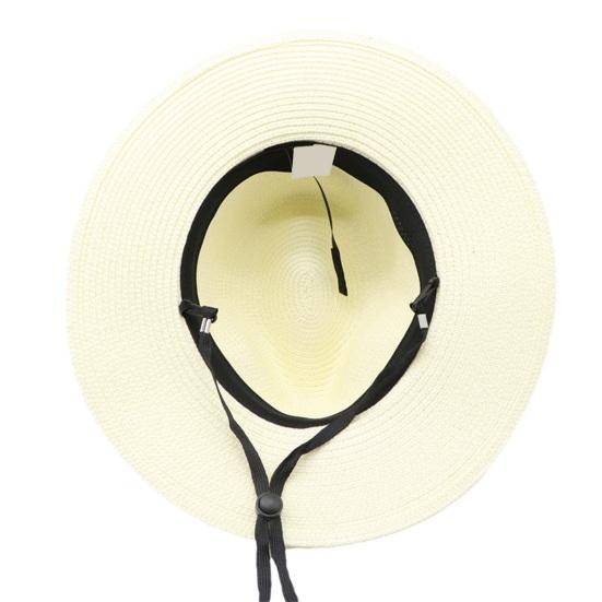 Beach Sun Straw Hat for Women Wide Brim Sun Protection Woven Hat Summer Foldable Packable Roll Up Cap for Travel
