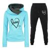 Spring and Autumn Winter Casual Sportswear Set with Love Letter Printed Women's Hoodie and Sweatshirt Set Trendy