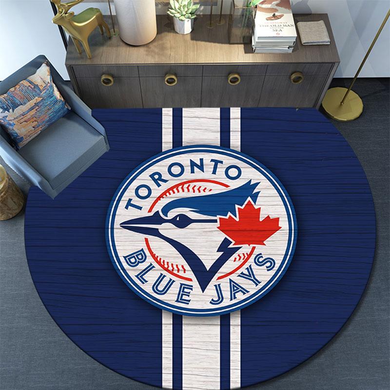 Toronto Blue Jays2,Round Area Rug,Carpet Rug for Living Room Bedroom Sofa Playroom Decor,Non-slip Floor Mat