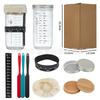 24oz Sourdough Fermentation Glass Jar with Scale and Sealed Petri Dish