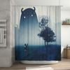Mystical Forest Landscape Shower Curtain Vintage Nature Backdrop Dark Academia Tapestry Wall Hanging Home Decor Scenic Wall Art