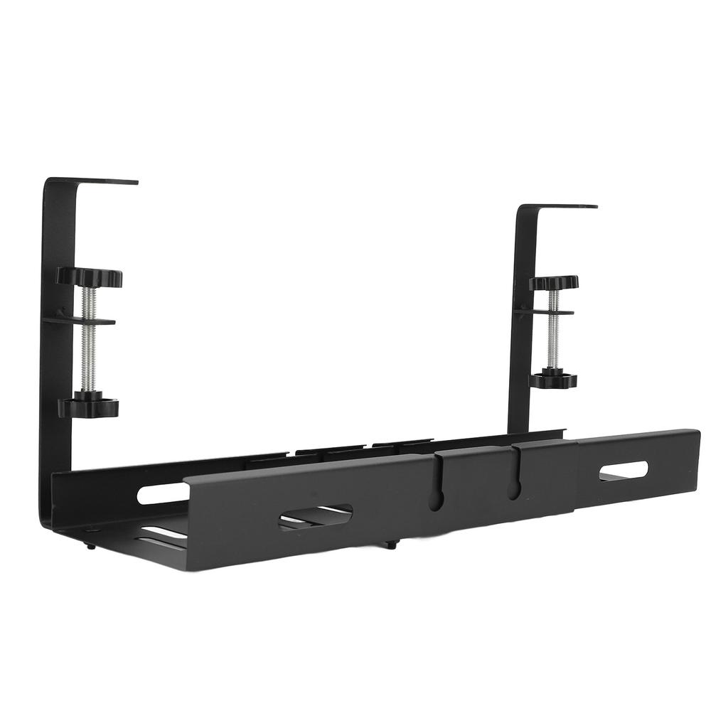 Cable Management Rack Carbon Steel Adjustable Length Space Saving Under Desk Power Strip Holder