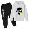 Felpa per Bambini Divertente Stampa Ninja Vestiti Cappotto Top+Pantaloni Set 2P Ragazzo Ragazza Toddler 3-12 Anni Casual Pullover Sole Lettere Sportive Set