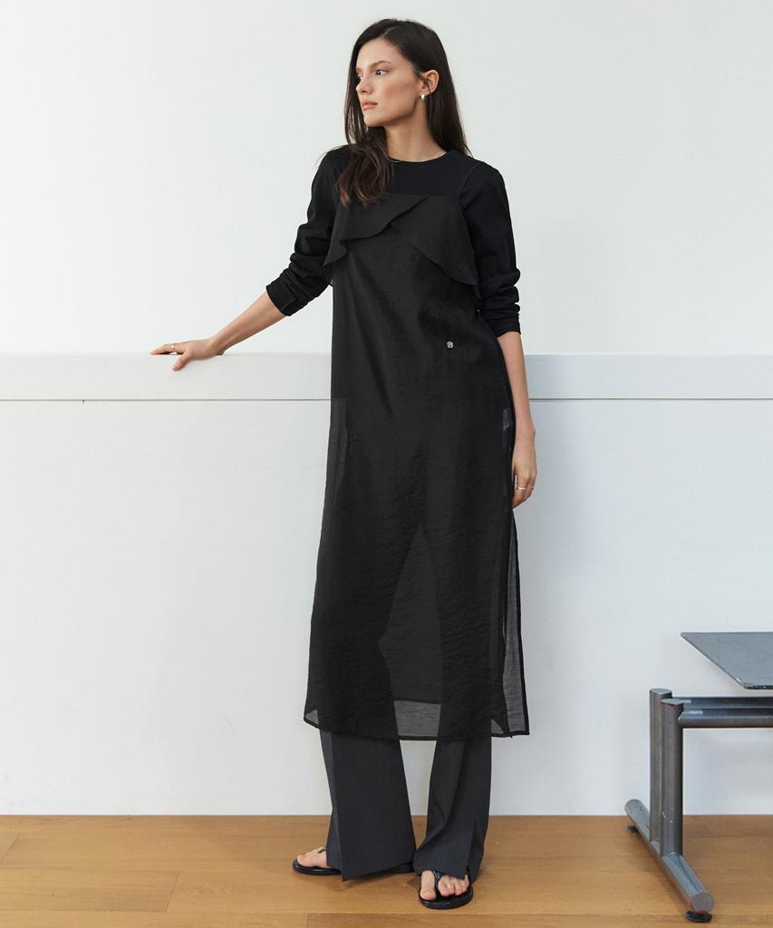 Artid See-Through Layered Sleeveless Dress_2 Colors