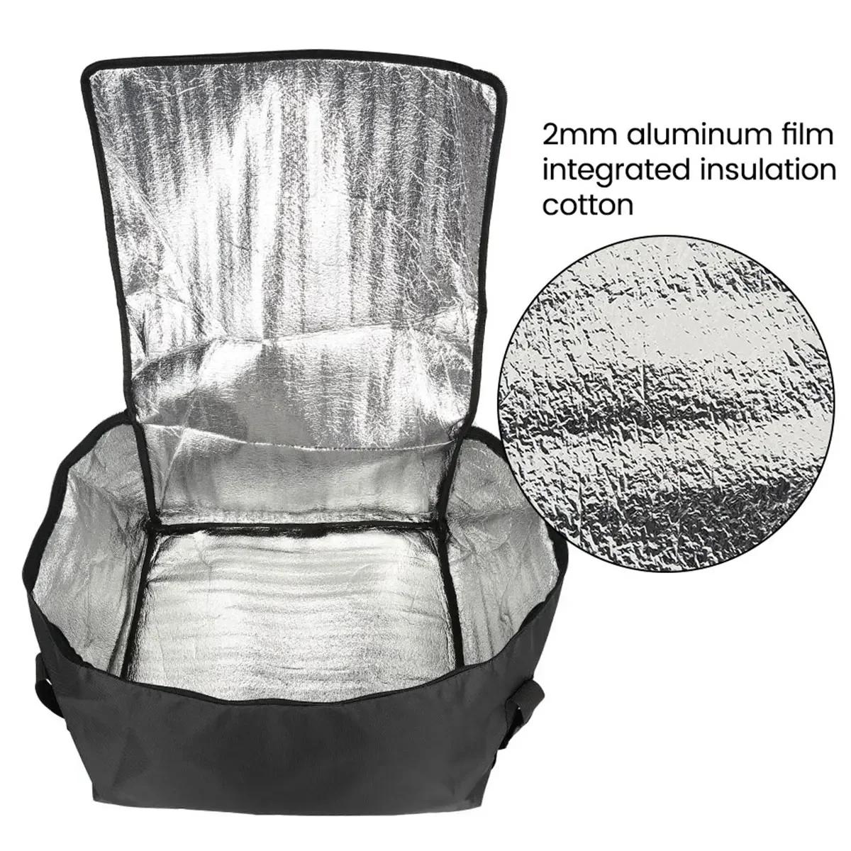 

Большая вместительная термосумка для доставки еды, портативный термобокс для пикника, складной пакет для льда, портативная термосумка для еды чёрный