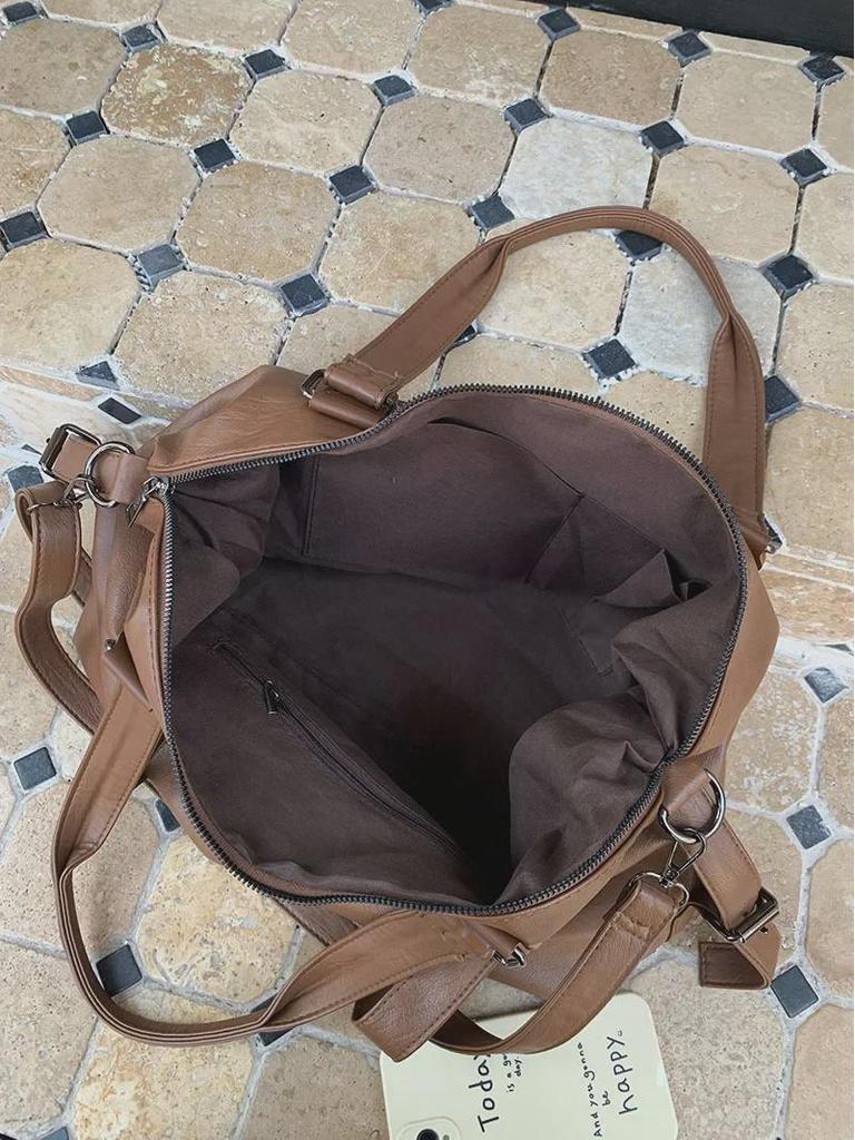 Trendy 2025 Women's Korean Casual Tote Bag - Large Capacity Hand-Held Travel Messenger Bag.